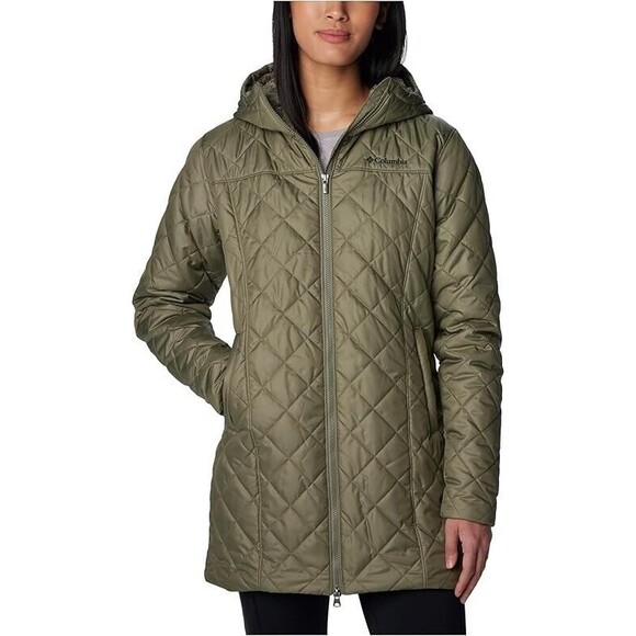 Columbia Women's Copper Crest Hooded Fleece-Lined Mid-Length Coat,Stone Green XS - Picture 1 of 4